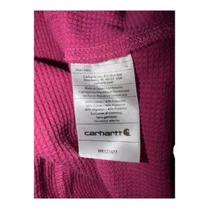 Carhartt Womens Pink Waffle Knit Quarter Zip Pullover, XXL thumbnail 7