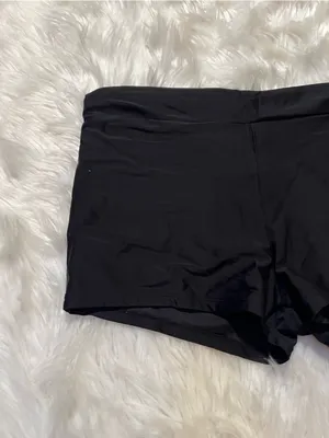 Women's Size XL Swim Shorts Black High Rise 2" Inseam Vintage Bad Elastic thumbnail 4