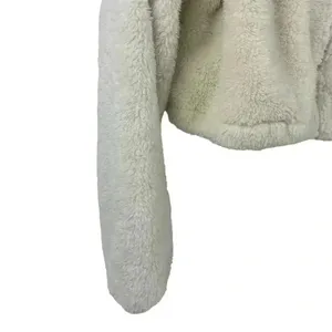 OFFLINE by Aerie Women's Large White Fleece Zip-Up‎ Teddy Jacket Cropped thumbnail 8