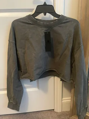 Crop Sweatshirt Green Size L thumbnail 2
