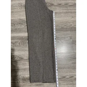 Zara Minimalist Hight Waist Pants‎ Size S Grey Wide Leg Knit Pants Seam Detail thumbnail 8