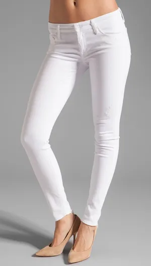 MOTHER The Looker Broken Mirror White Skinny‎ Jeans Women's Size 30 thumbnail 1