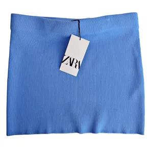 Zara Sky Blue Ribbed Knit Mini Skirt NWT Summer thumbnail 3