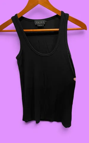 Cute soft ribbed black Hatch tank top maternity classic everyday thumbnail 1