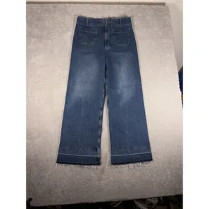 pilcro the skipper jeans 32 tall raw hem‎ Wide Leg Crop Jeans Denim (33x31) thumbnail 2
