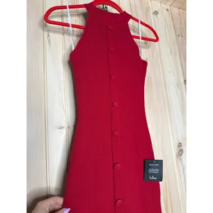 Lulus Sunia Red Sleeveless Button Midi Sweater Dress Wedding Holiday Medium thumbnail 4