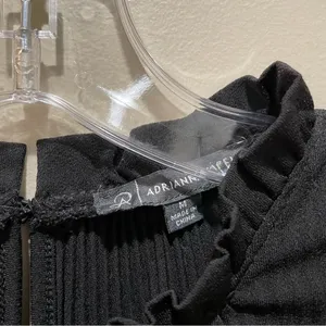 Adrianna Papell Ruffle Sleeveless Pleated Top Black Size Medium thumbnail 6