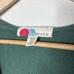 Free People Beach Forest Green Relaxed Oversized Wrap Hooded Sweater Hoodie thumbnail 8