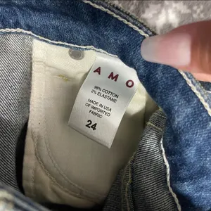 AMO Crop Boot Jeans Distressed Raw Hem‎ Size 24 Retro Street Style Casual Cool thumbnail 9