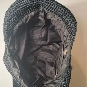 The Sak Crochet Knitted Black Handbag Purse Shoulder Bag thumbnail 4