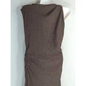 Zara Expresso Brown Textured Knot Ruched Side Maxi Dress LARGE Modest‎ Preppy thumbnail 11