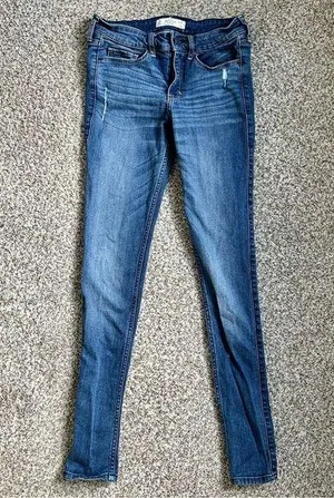 🦋 Abercrombie and Fitch Dark Wash Denim Skinny Jeans 2R 26 thumbnail 1