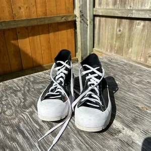 Platform Converse high top black white womans bleach splatter size‎ 8 thumbnail 9