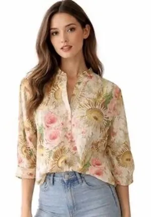 Brand New Tuckernuck Sun Faded Floral Avalon Blouse Size S! thumbnail 1