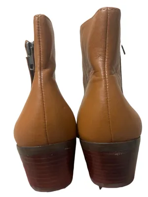J. Crew Tan Leather Block Heel Ankle Boots thumbnail 5