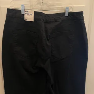 Old Navy Extra High‎ Rise Wide Leg Pants Black Stretch Twill Trousers 14 NWT thumbnail 4