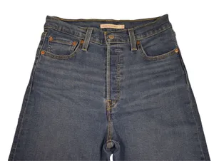 Levis Ribcage Straight Ankle Jeans Blue Denim High Rise W28 L27 CW-3422 3449 thumbnail 1
