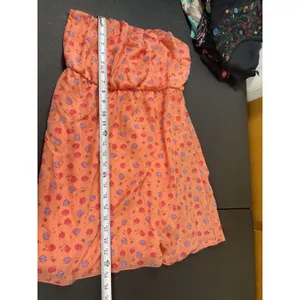 Delia’s Strapless Micro Floral Dress M Orange Blush Tube Mini Y2K Sheer NWT Flaw thumbnail 7