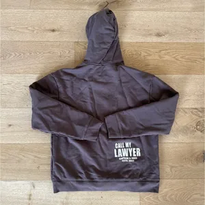 Simpson & Reed - Call My Lawyer Hoodie in Brown & Cream thumbnail 3