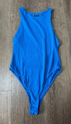 Zara Blue Tank Bodysuit - Size Small thumbnail 1