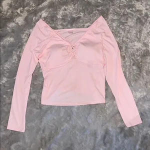 No Boundaries Pink Ribbed Heart Ring Crop Top XL (15-17) thumbnail 1