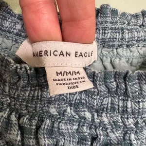 American Eagle Plaid Mini Dress Smocked Long Sleeve Square Neck Gingham Babydoll thumbnail 9