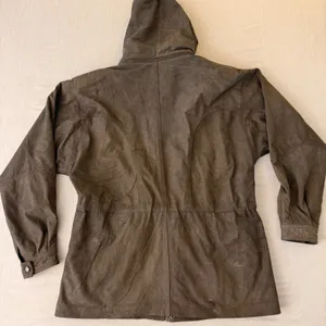 Patricks Cotacachi‎ Ecuador Brown Leather Hooded Field Jacket Paisley Lined thumbnail 5