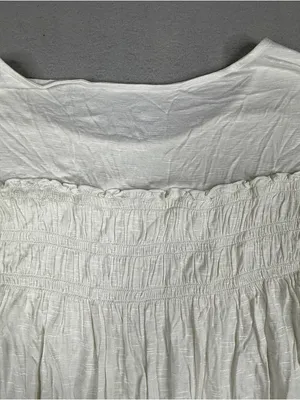 Southern Tide Smocked Babydoll Top Womens XS White NWT Ruffle Coastal Preppy thumbnail 4