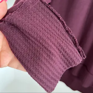 Knox Rose Maroon Lightweight Crewneck Pullover Sweater Top Lace Waffle Knit L thumbnail 10