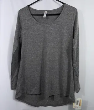LuLaRoe Lynnae S Gray Long Sleeve Hi-Low Top thumbnail 1