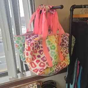 Colorful Leopard Print Tote Bag Pink thumbnail 5