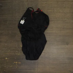 Nike Womens Lined Open Back One Piece Swimsuit 16790f35feaae4 Black Red 6 thumbnail 2