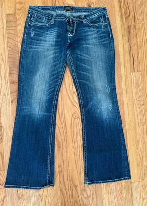 Vintage Rerock Express Barley Boot Cut Embroidered Low Rise Jeans 12R Y2K Grunge thumbnail 1
