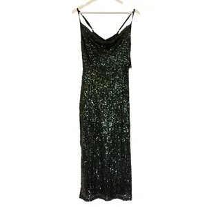 Taylor NWT green sequin cowl neck midi dress 6 thumbnail 3