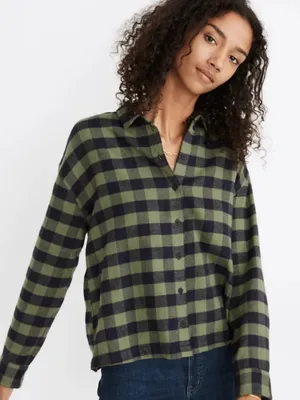 Madewell Classic Flannel Shirt Size Medium - Green/Blue thumbnail 1
