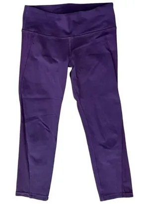 Alo Women’s Size S Purple Mesh Insert Cropped Leggings thumbnail 1
