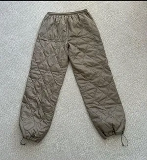 Quilted Jogger Pants Khaki Army Green Small ietsfrans thumbnail 5