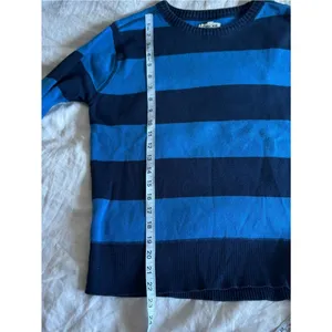 Y2K Vintage Cherokee Cotton Blue Stripe Crew Neck Sweater Womens Large thumbnail 7