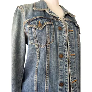 Vintage ‘90s Earl Jean Faded Medium Wash Button Front Denim Trucker Jacket thumbnail 5
