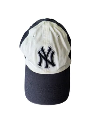 Vintage NY Yankees Navy Blue and White Baseball Cap Hat thumbnail 7