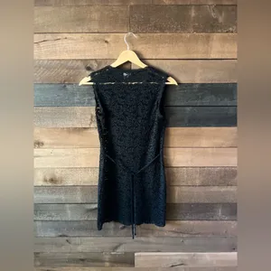 Vintage Laundry by Shelli Segal Black Lace Tunic Dress Button Front Size 4 thumbnail 12