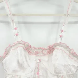 Free People‎ FP Intimately Womens Coquette Sweet Cheeks Lace Thong Bodysuit M thumbnail 4
