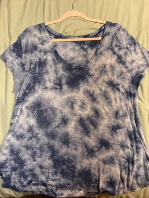 American Eagle Outfitters Blue Tie Dye Soft & Sexy Shirt thumbnail 1