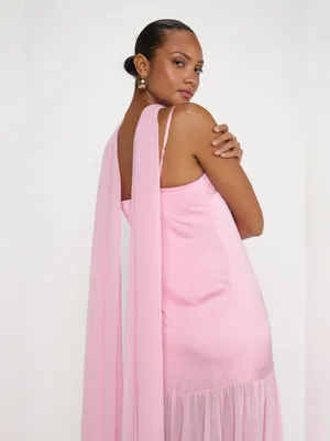 NEW Show Me Your Mumu Dalia Maxi Dress size Large L light pink luxe satin thumbnail 3
