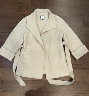 MOTF Cream Belted Trench Coat 3/4 Sleeve Size XS - C19-106 thumbnail 1