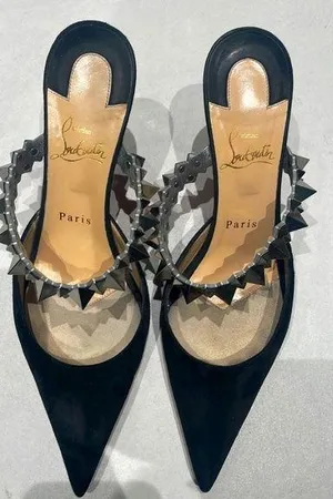 Christian Louboutin Suede Planet Choc 80 Mules thumbnail 1