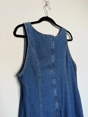 ZARA Vintage Denim Long Dress thumbnail 3
