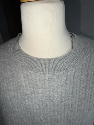The Group Aritzia 100%Wool 100 Laine Light Blue Ribbed Crewneck Sweater thumbnail 10