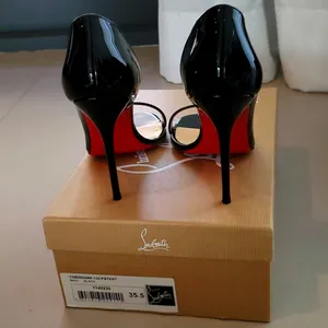 New Christian Louboutin Black Patent Leather Toboggan thumbnail 4