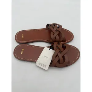 MNG Mango Brown Leather Intertwined Strap Sandals Casual Everyday EU 39 US 8.5 thumbnail 2